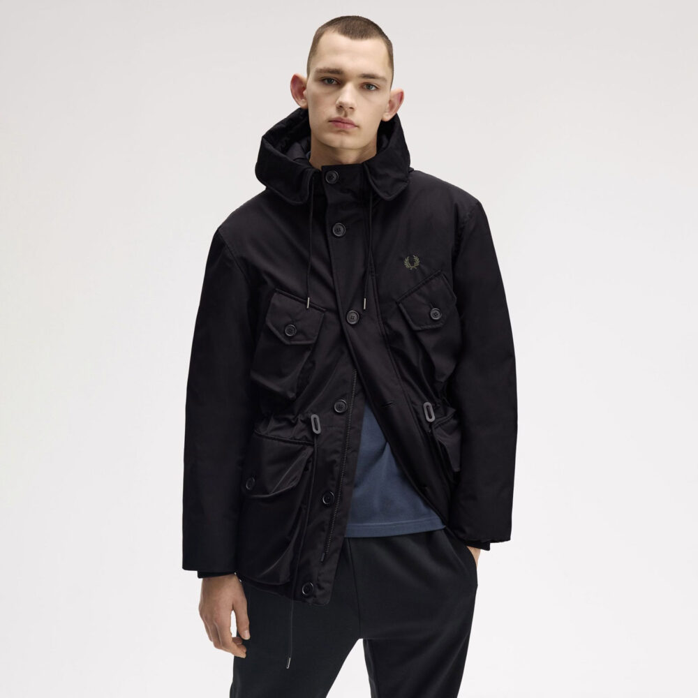 Fred Perry Patch Pocket Puffer Jacket - Black Fred Perry Patch Pocket Puffer Jacket - Black