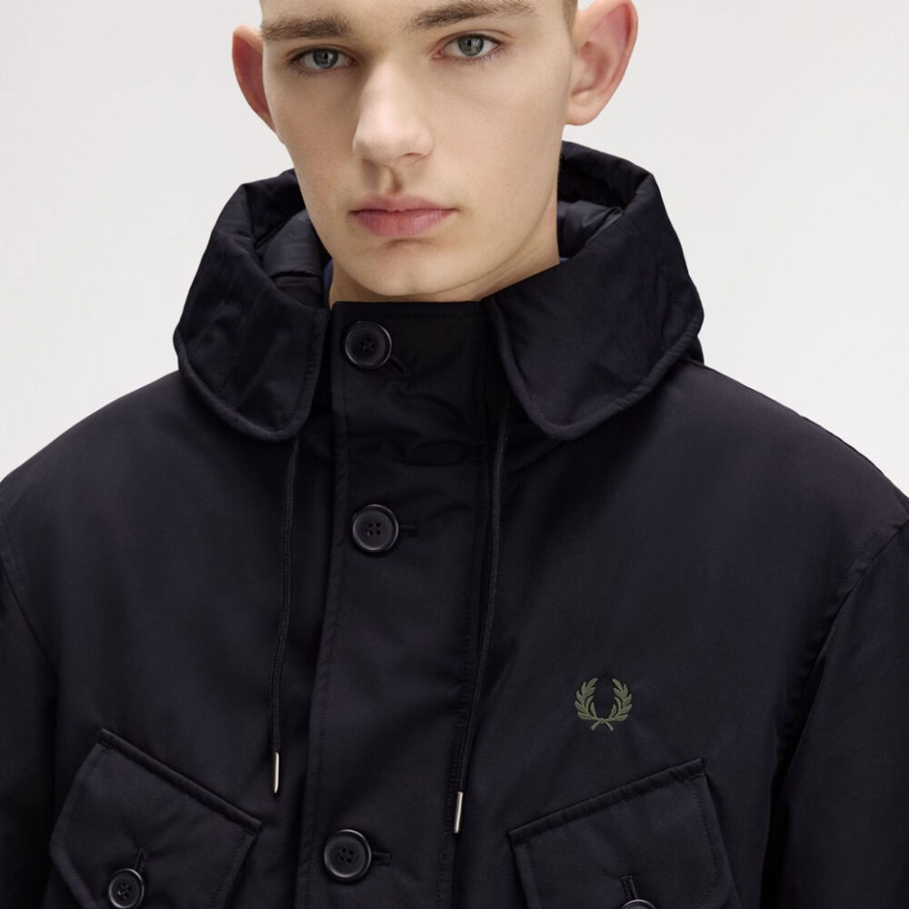 Fred Perry Patch Pocket Puffer Jacket - Black Fred Perry Patch Pocket Puffer Jacket - Black