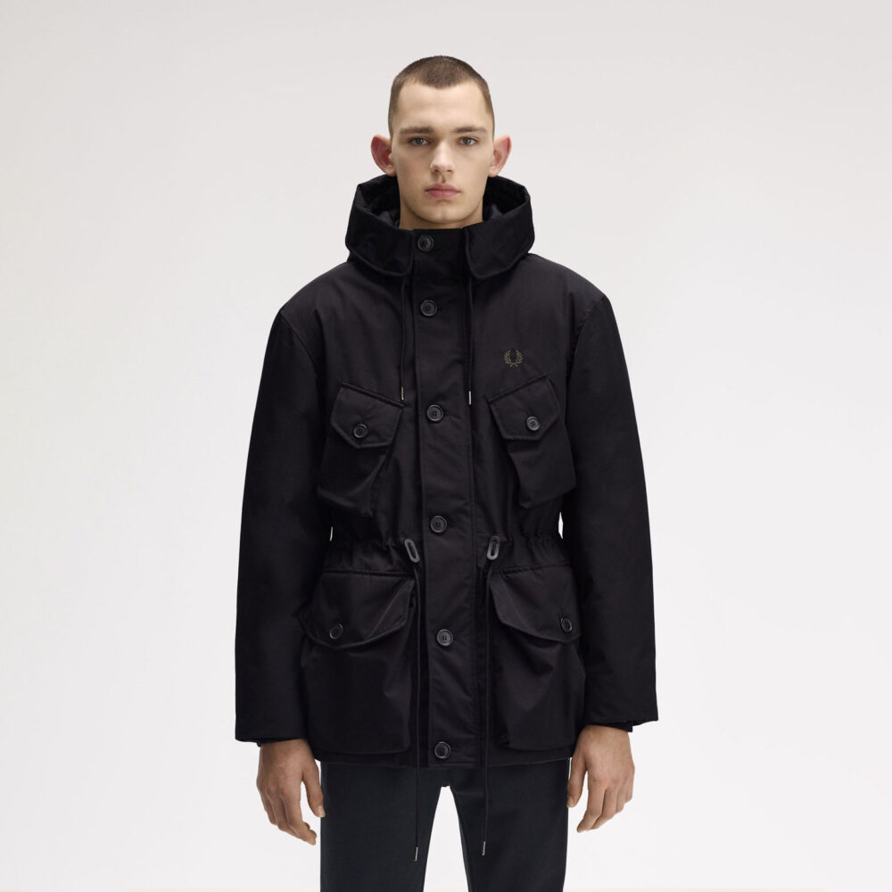 Fred Perry Patch Pocket Puffer Jacket - Black Fred Perry Patch Pocket Puffer Jacket - Black