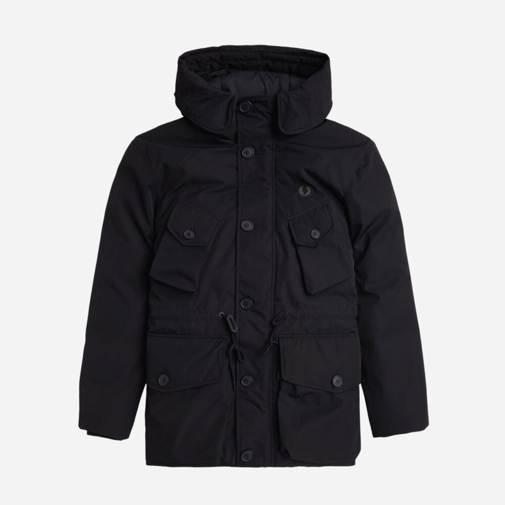 Fred Perry Patch Pocket Puffer Jacket - Black Fred Perry Patch Pocket Puffer Jacket - Black