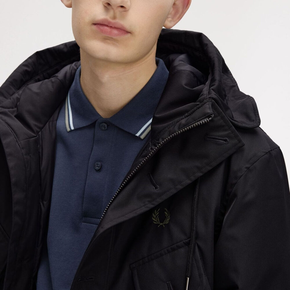 Fred Perry Patch Pocket Puffer Jacket - Black