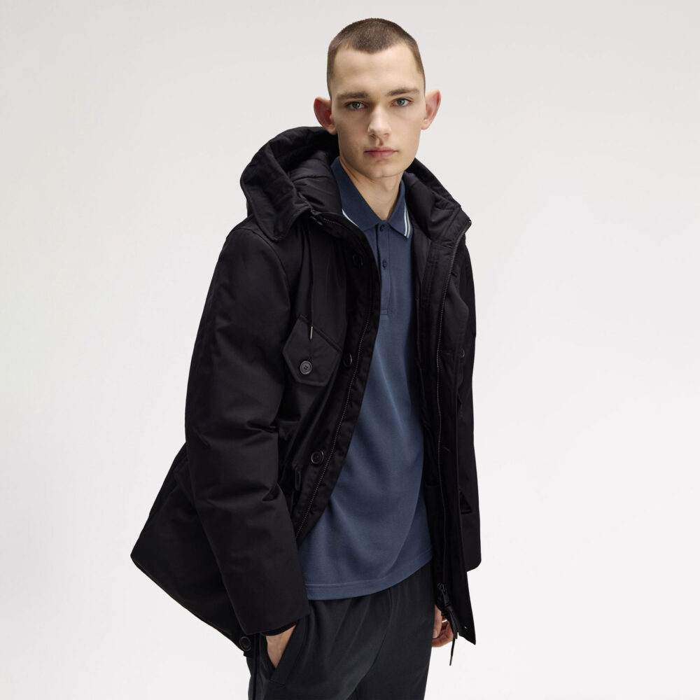 Fred Perry Patch Pocket Puffer Jacket - Black Fred Perry Patch Pocket Puffer Jacket - Black