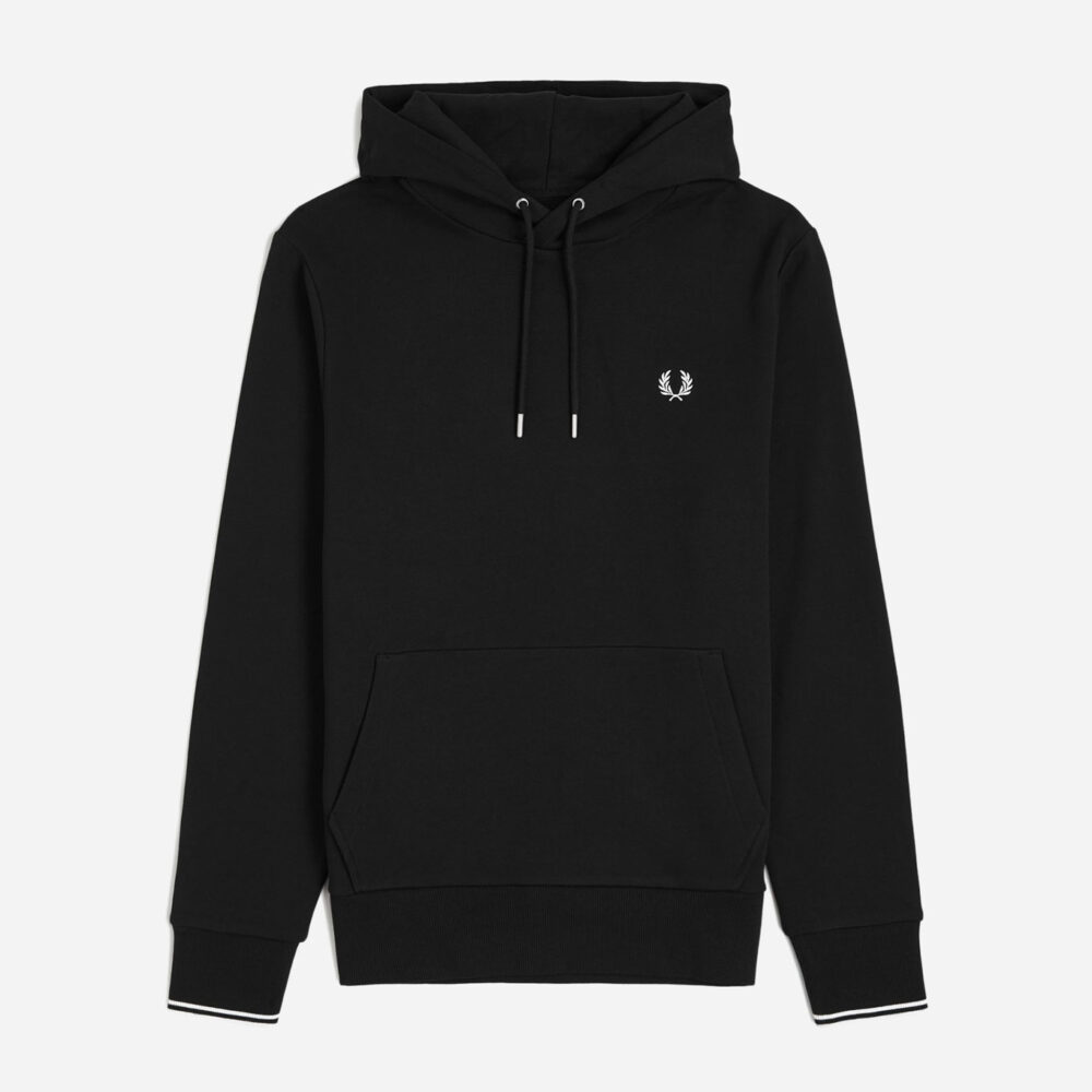 Fred Perry Tipped Hood - Black Fred Perry Tipped Hood - Black