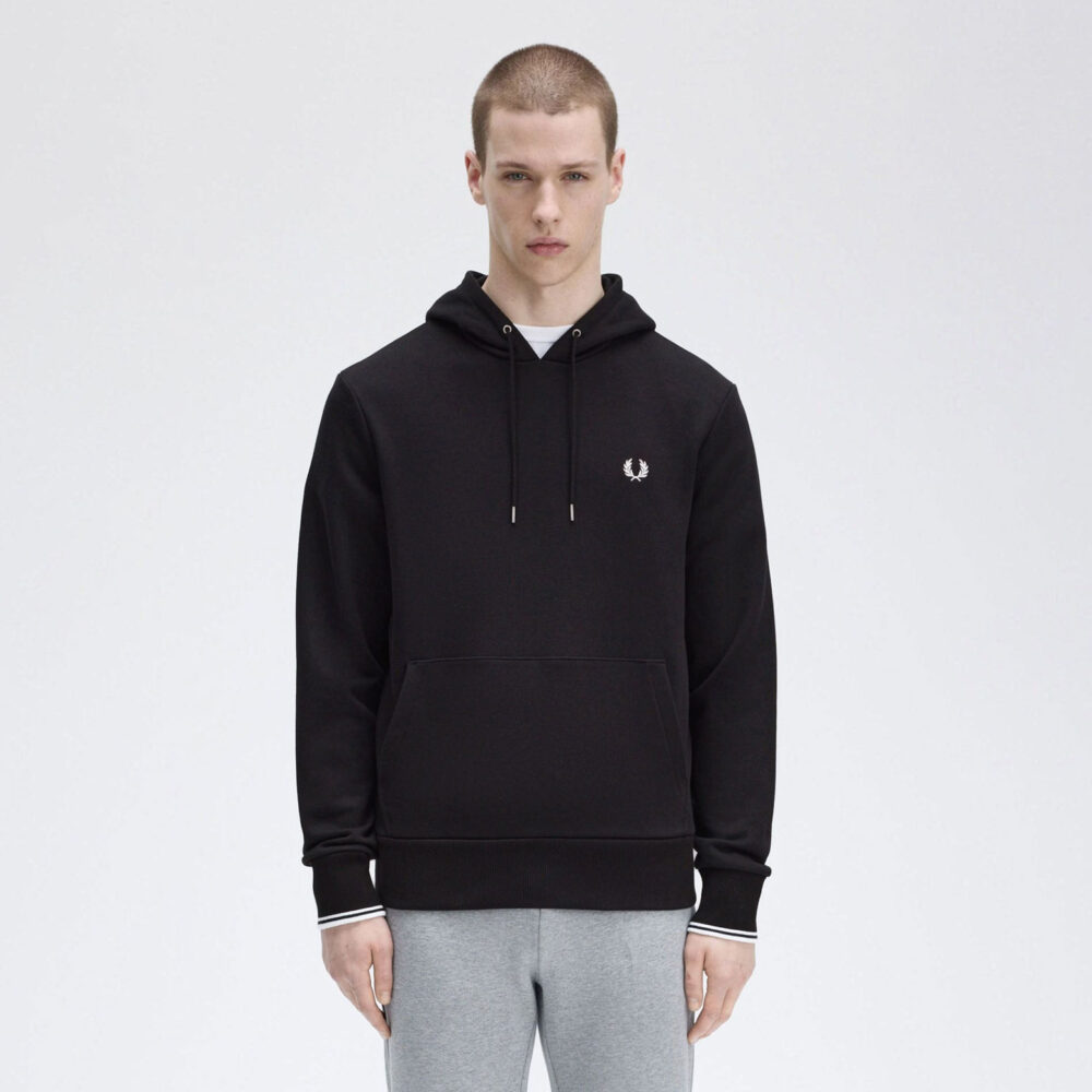 Fred Perry Tipped Hood - Black