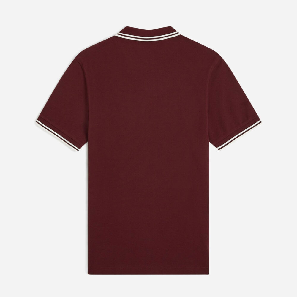 Fred Perry Twin Tipped Polo - Oxblood/White