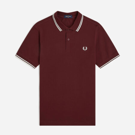 Fred Perry Twin Tipped Polo - Oxblood/White Fred Perry Twin Tipped Polo - Oxblood/White