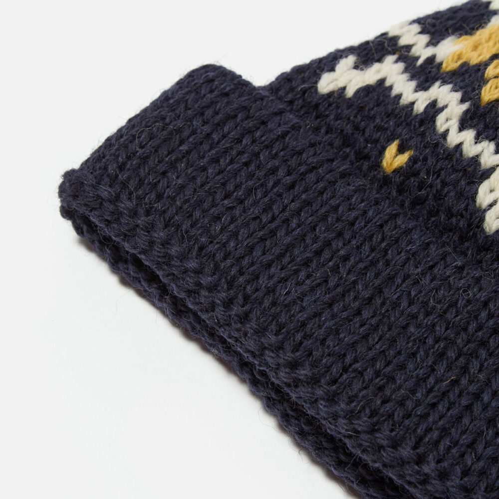 Universal Works Short Watch Beanie - Navy Ecru