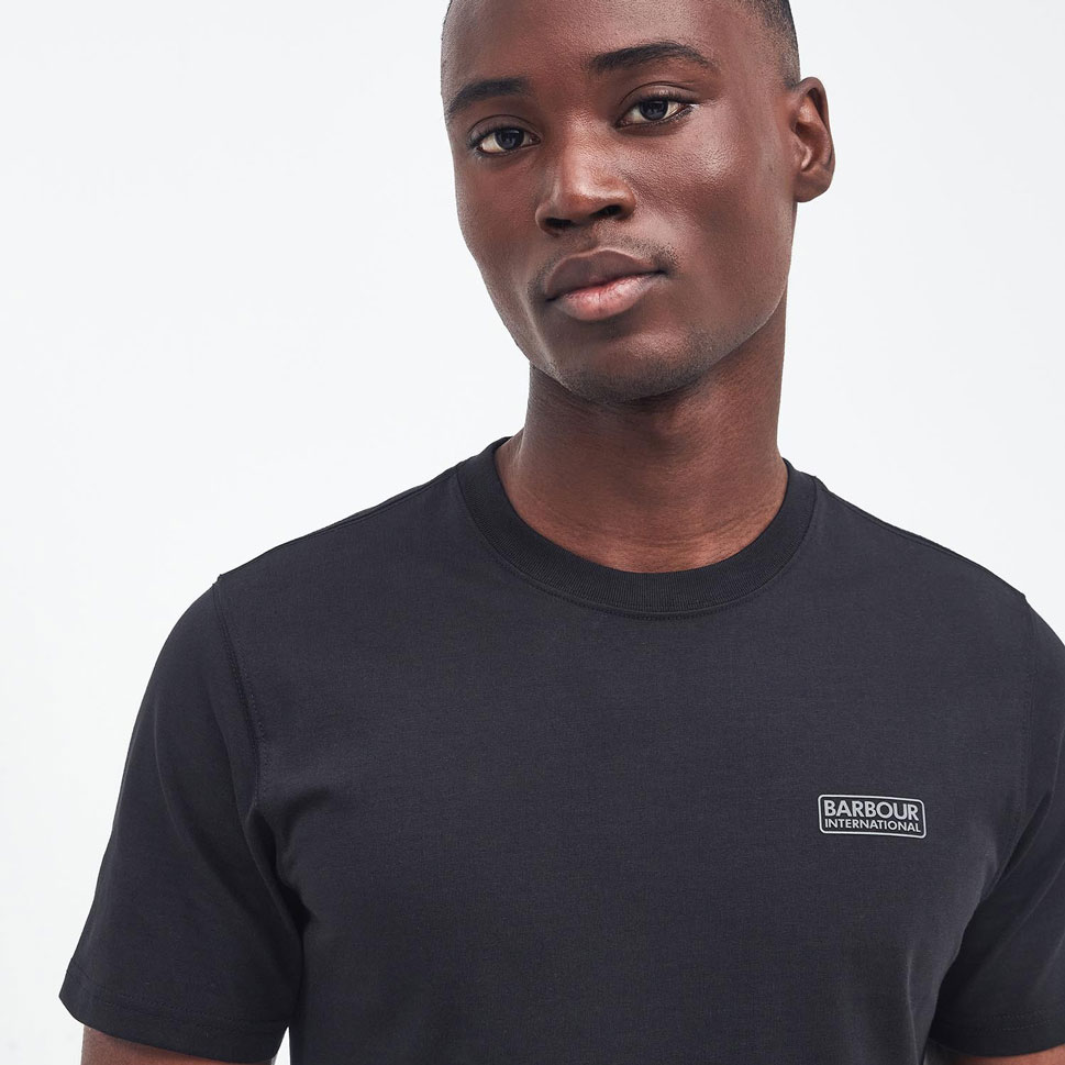 Barbour International Small Logo Slim Fit Short Sleeve Tee - Black Pewter