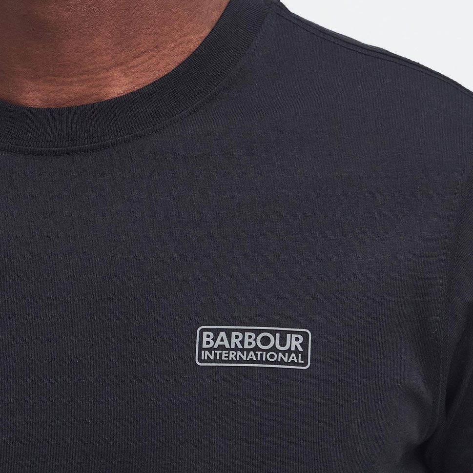 Barbour International Small Logo Slim Fit Short Sleeve Tee - Black Pewter