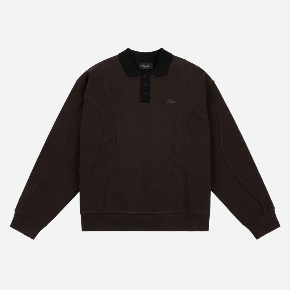 Dime French Terry Rugby Sweat - Brown