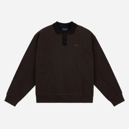Dime French Terry Rugby Sweat - Brown