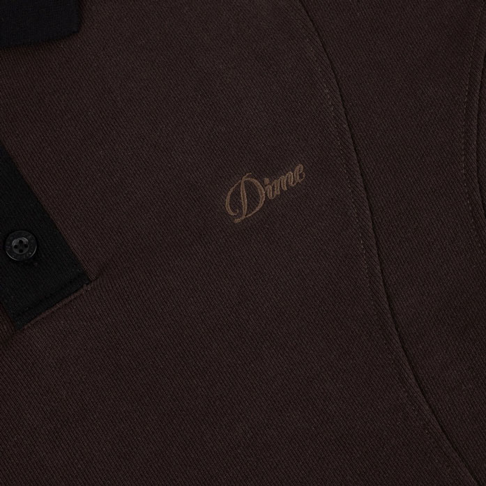 Dime French Terry Rugby Sweat - Brown