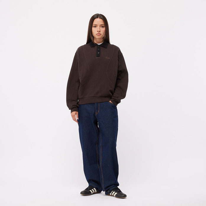Dime French Terry Rugby Sweat - Brown