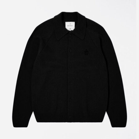 Edwin Mars Knitted Polo Cardigan - Black Edwin Mars Knitted Polo Cardigan - Black