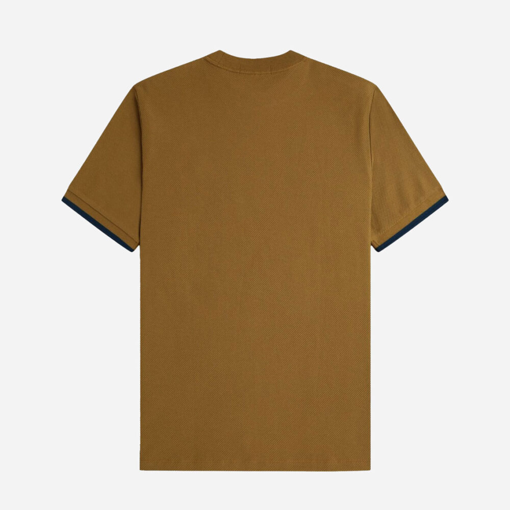 Fred Perry Tipped Cuffed Pique Tee - Shaded Stone Fred Perry Tipped Cuffed Pique Tee - Shaded Stone
