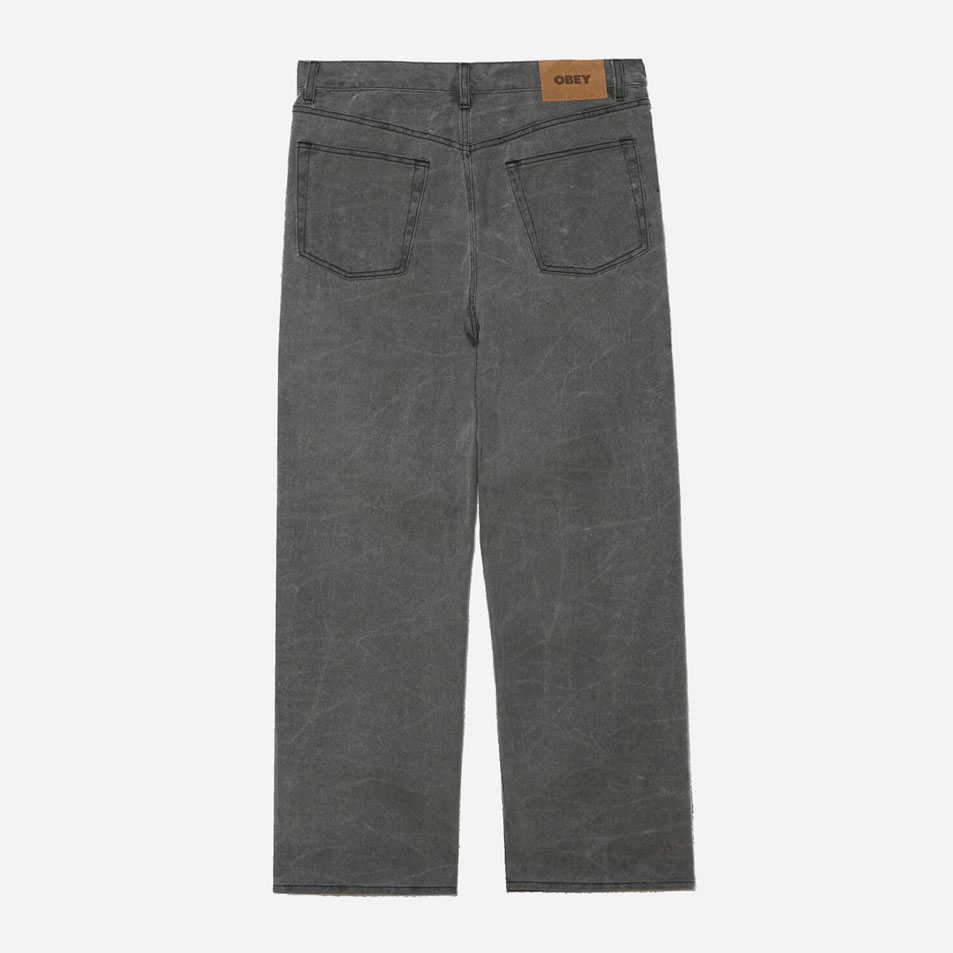 Obey Classic Wrinkle Baggy Denim Pant - Black Wrinkle Wash