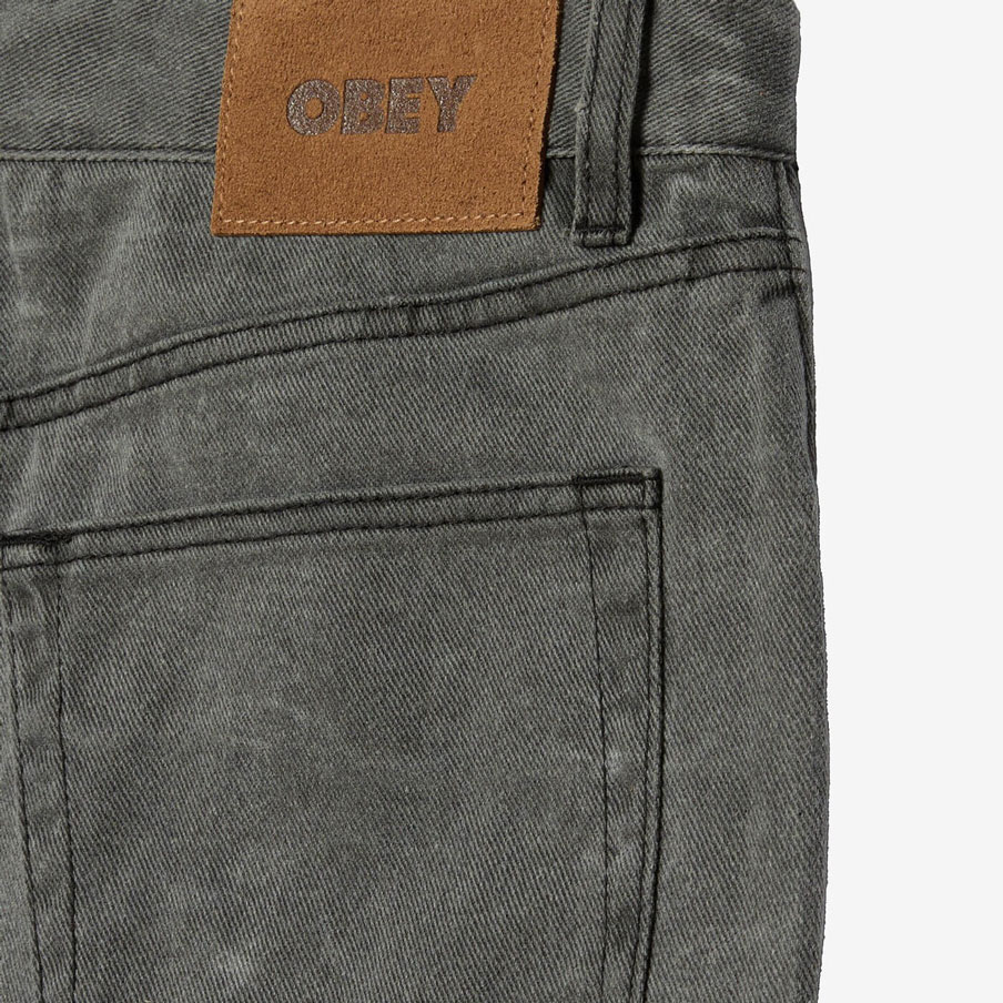 Obey Classic Wrinkle Baggy Denim Pant - Black Wrinkle Wash