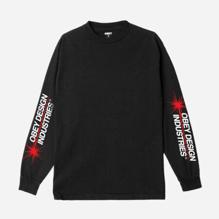 Obey Design Industries Long Sleeve Tee Pigment True Vintage Black