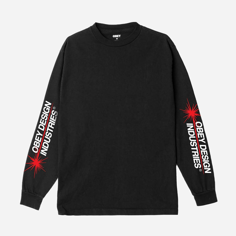 Obey Design Industries Long Sleeve Tee Pigment True Vintage Black