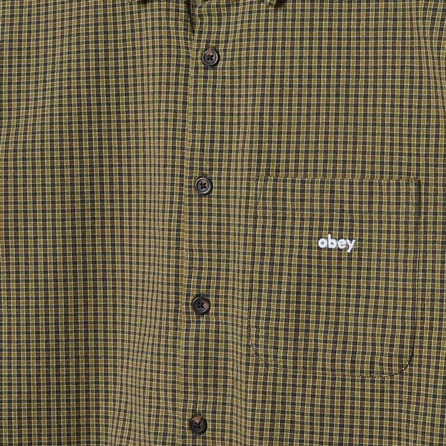 Obey Jimmy Woven Long Sleeve Shirt - Rosin/Multi