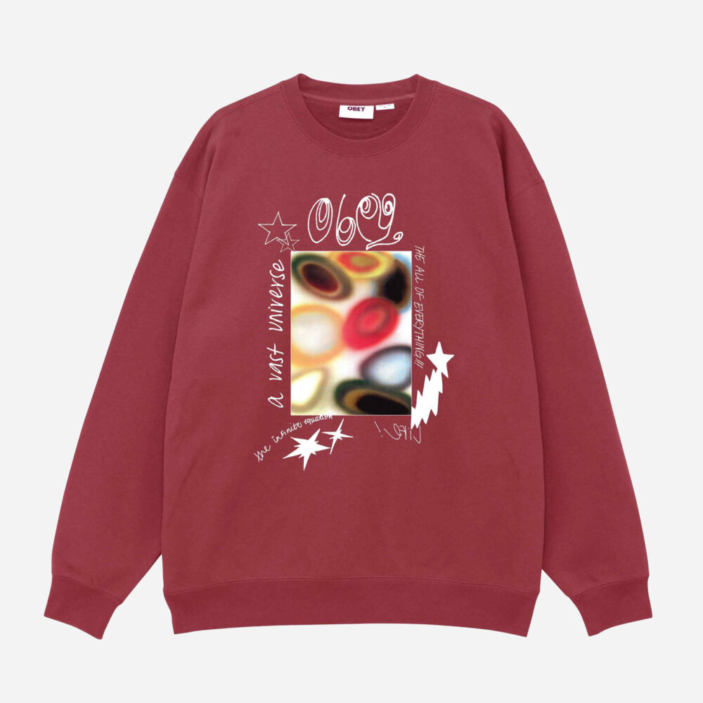 Obey Vast Universe Crew Sweatshirt - Mineral Red