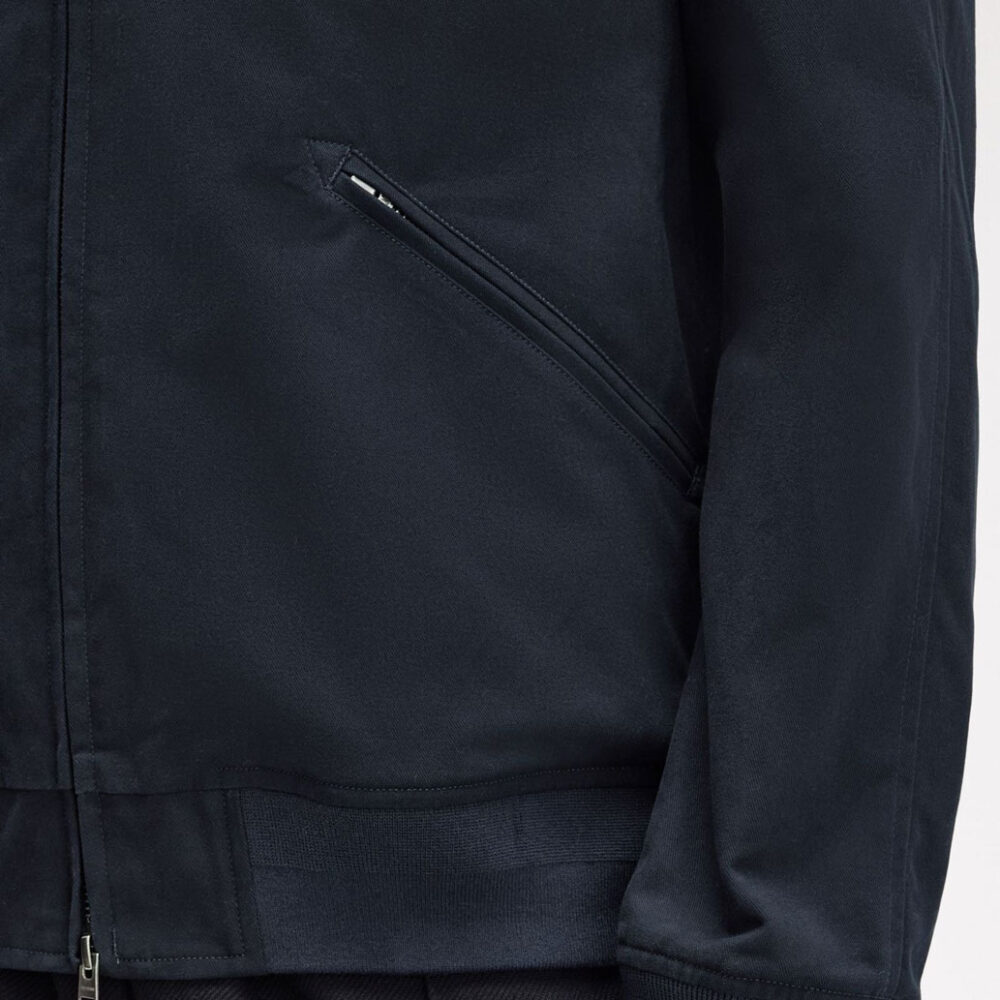 Fred Perry Folded Rib Collar Bomber Jacket - Navy