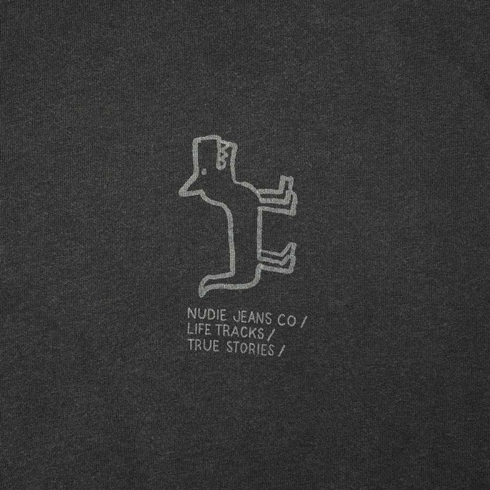 Nudie Koffe Scratched Tracks Tee - Antracite