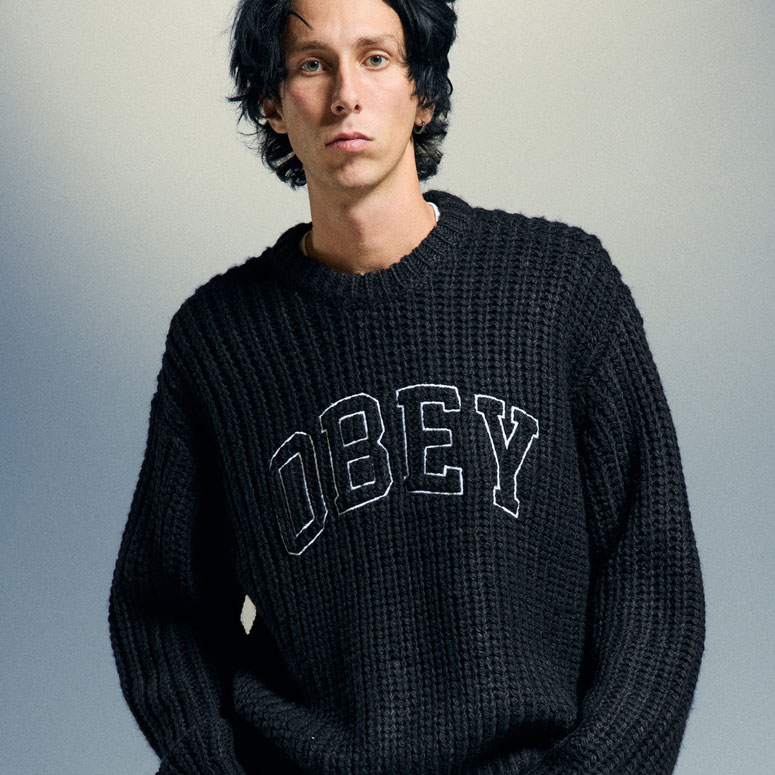 Obey Collegiate Sweatshirt - Black/Multi Obey Collegiate Sweatshirt - Black/Multi
