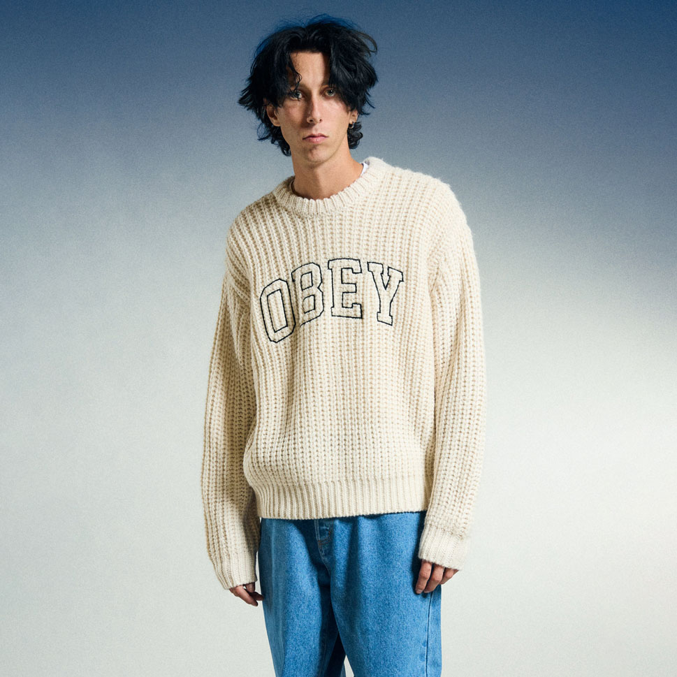 Obey Collegiate Sweatshirt - Whisper White/Multi