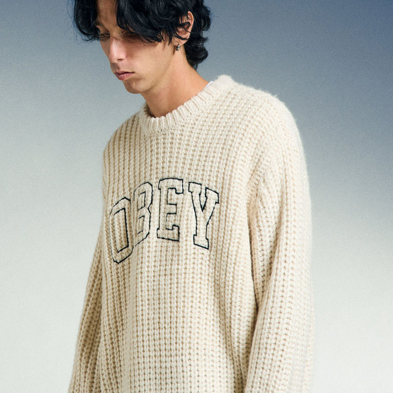 Obey Collegiate Sweatshirt - Whisper White/Multi