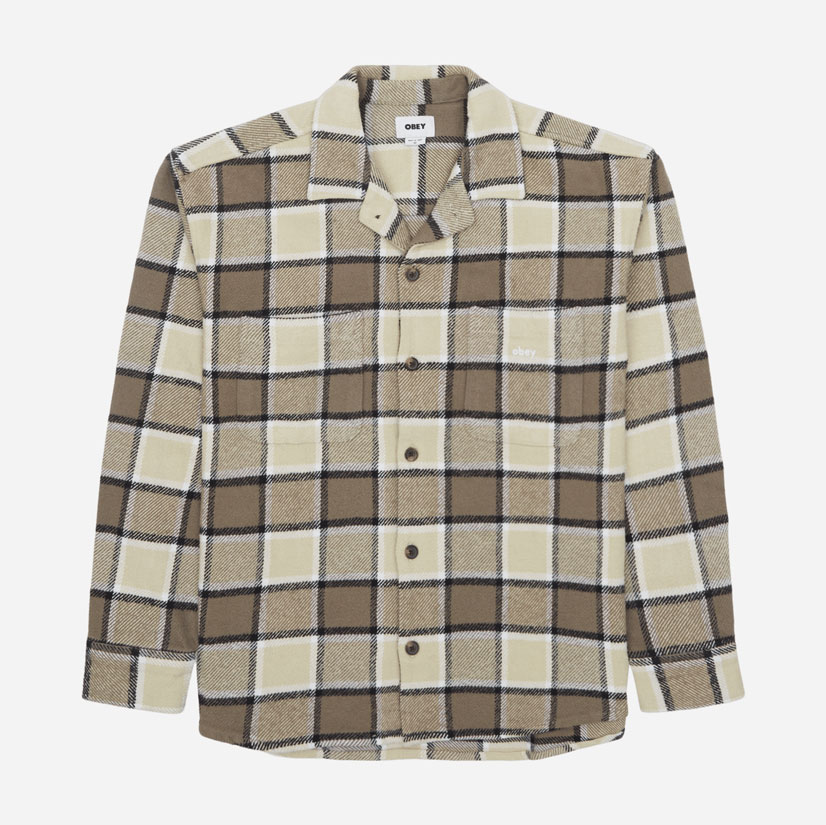 Obey Harold Woven Long Sleeve Shirt - Pelican/Multi Obey Harold Woven Long Sleeve Shirt - Pelican/Multi