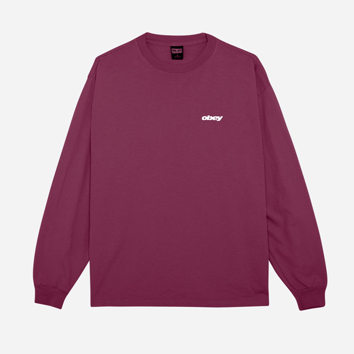 Obey Star Pigment Long Sleeve Tee - Pigment Berry
