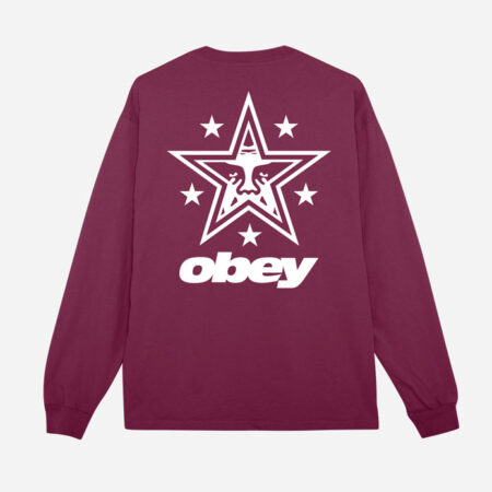 Obey Star Pigment Long Sleeve Tee - Pigment Berry Obey Star Pigment Long Sleeve Tee - Pigment Berry