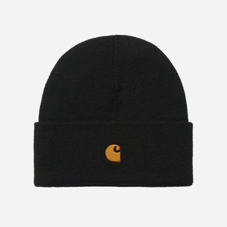Carhartt WIP Chase Beanie - Black/Gold Carhartt WIP Chase Beanie - Black/Gold