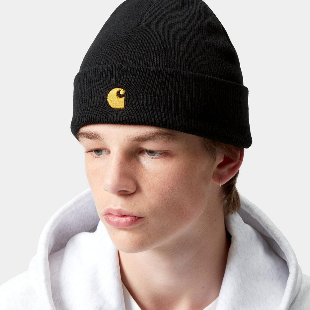 Carhartt WIP Chase Beanie - Black/Gold