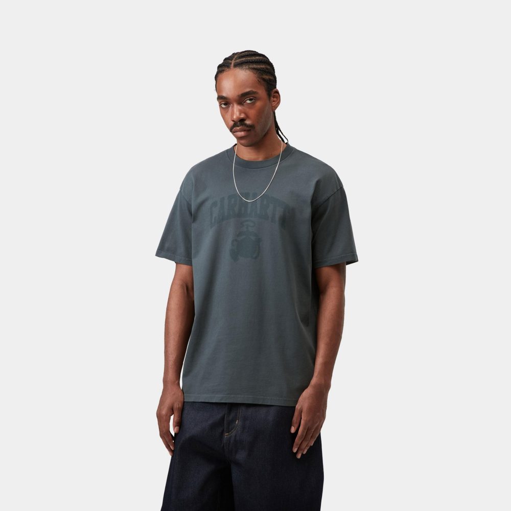 Carhartt WIP Faded Pond Corps Tee - Deep Night/Heavy Stone Wash Carhartt WIP Faded Pond Corps Tee - Deep Night/Heavy Stone Wash