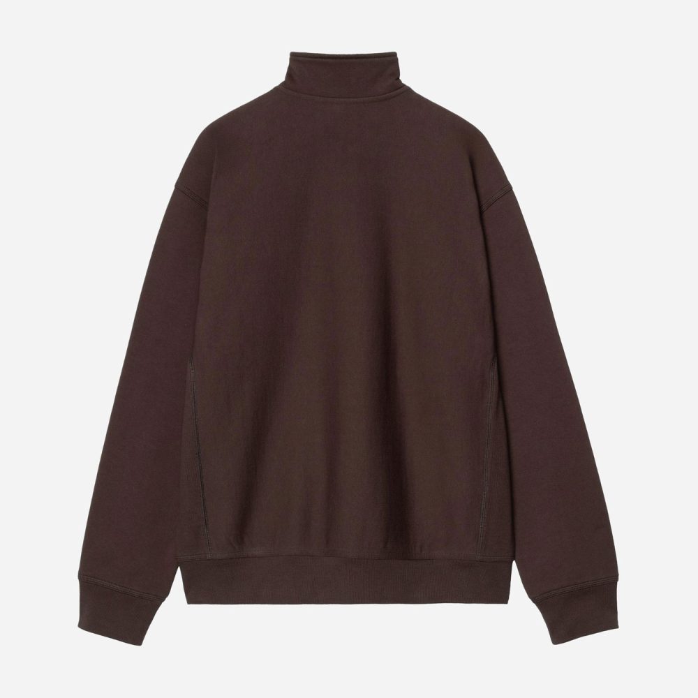 Carhartt WIP Half Zip American Script Sweat - Palisander Carhartt WIP Half Zip American Script Sweat - Palisander