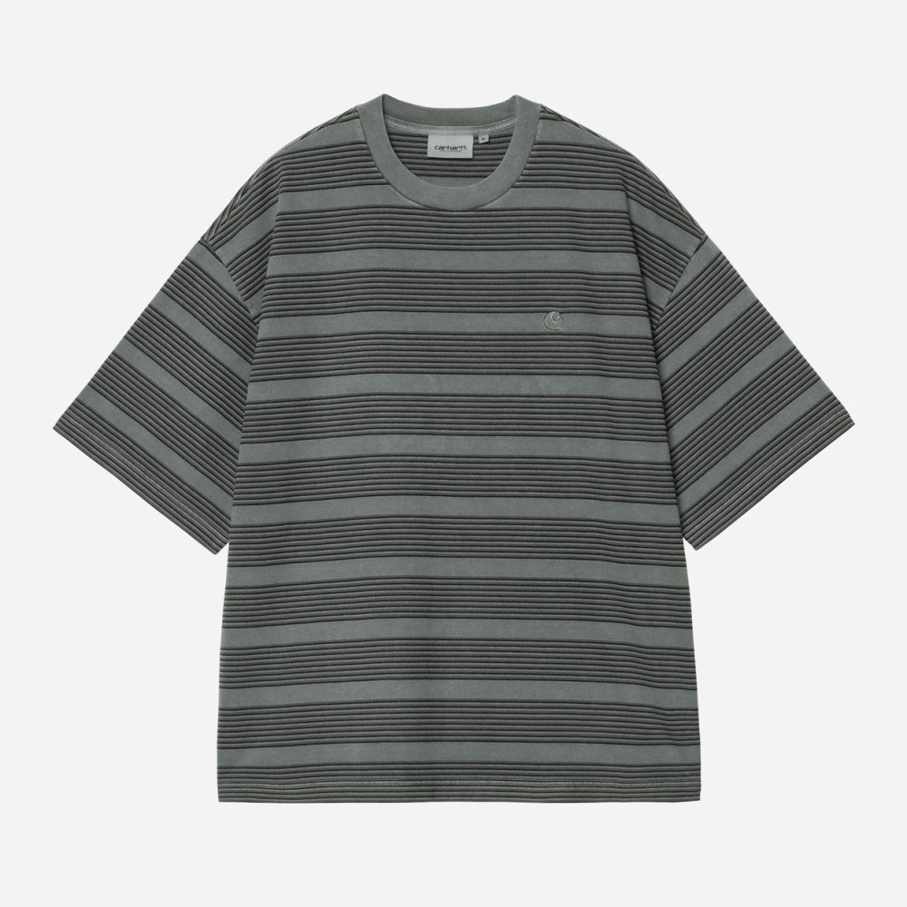 Carhartt WIP Hanson Tee - Hanson Stripe/Kale Green/Garment Dyed Carhartt WIP Hanson Tee - Hanson Stripe/Kale Green/Garment Dyed