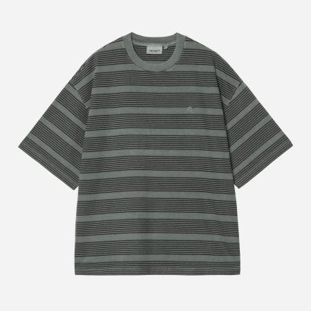 Carhartt WIP Hanson Tee - Hanson Stripe/Kale Green/Garment Dyed Carhartt WIP Hanson Tee - Hanson Stripe/Kale Green/Garment Dyed