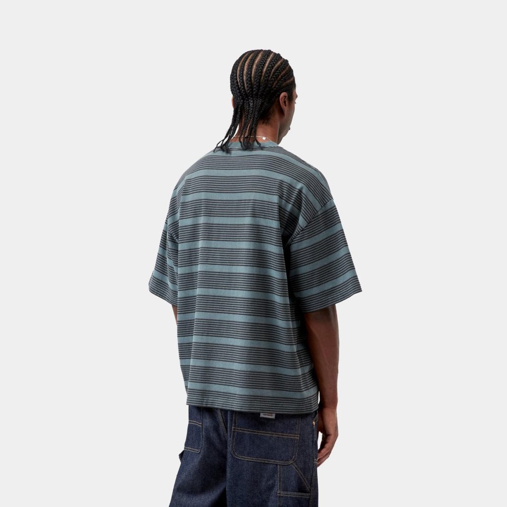 Carhartt WIP Hanson Tee - Hanson Stripe/Kale Green/Garment Dyed Carhartt WIP Hanson Tee - Hanson Stripe/Kale Green/Garment Dyed