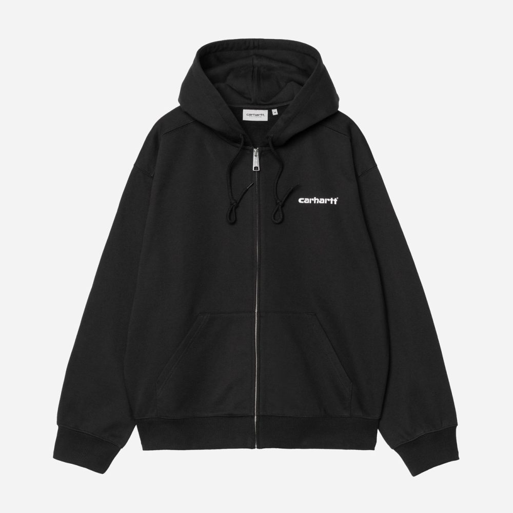 Carhartt WIP Hooded Archive Lines Zip Hood - Black Carhartt WIP Hooded Archive Lines Zip Hood - Black