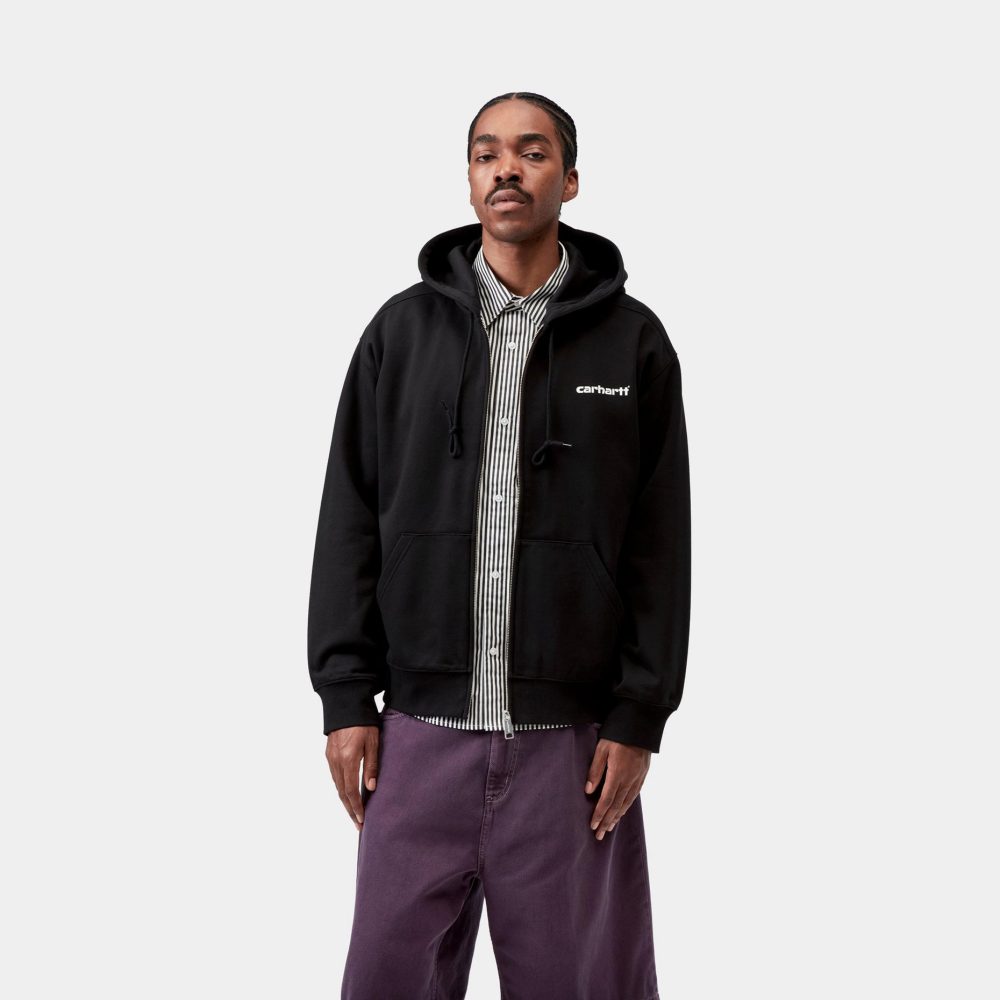 Carhartt WIP Hooded Archive Lines Zip Hood - Black Carhartt WIP Hooded Archive Lines Zip Hood - Black