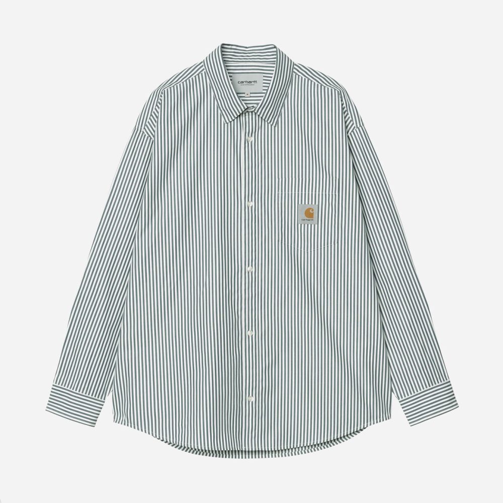 Carhartt WIP Long Sleeve Daldry Shirt - Daldry Stripe/Office Blue/Wax