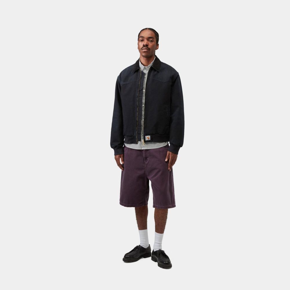 Carhartt WIP OG Santa Fe Jacket - Black/Black/Grind Wash