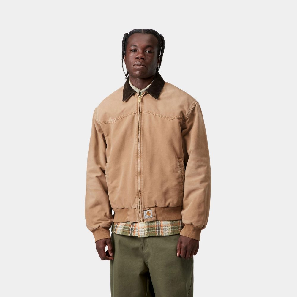 Carhartt WIP OG Santa Fe Jacket - Hamilton Brown/Tobacco/Grind Wash Carhartt WIP OG Santa Fe Jacket - Hamilton Brown/Tobacco/Grind Wash