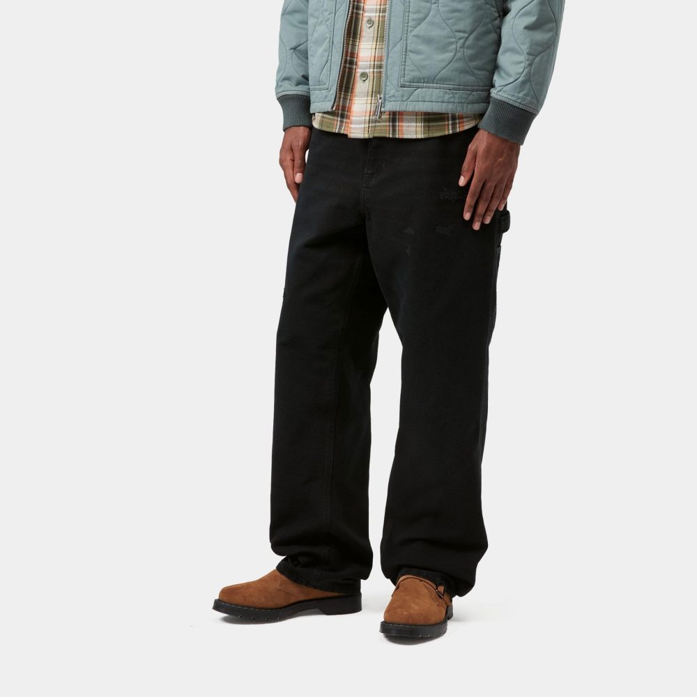 Carhartt WIP Single Knee Pant - Black/Grind Wash