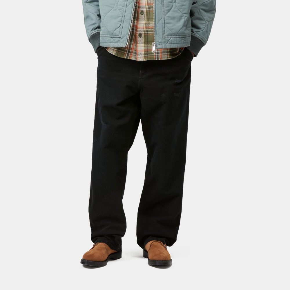 Carhartt WIP Single Knee Pant - Black/Grind Wash Carhartt WIP Single Knee Pant - Black/Grind Wash