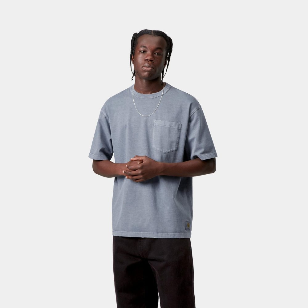 Carhartt WIP Torion Pocket Tee - Office Blue/Grind Wash Carhartt WIP Torion Pocket Tee - Office Blue/Grind Wash
