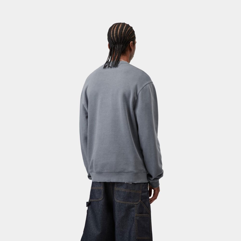 Carhartt WIP Torion Sweat - Office Blue/Grind Wash Carhartt WIP Torion Sweat - Office Blue/Grind Wash