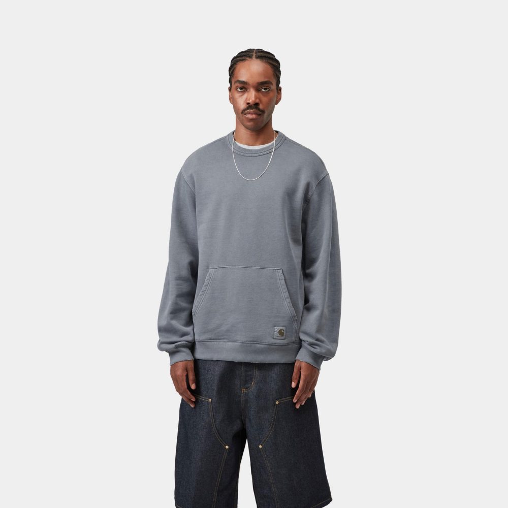 Carhartt WIP Torion Sweat - Office Blue/Grind Wash Carhartt WIP Torion Sweat - Office Blue/Grind Wash